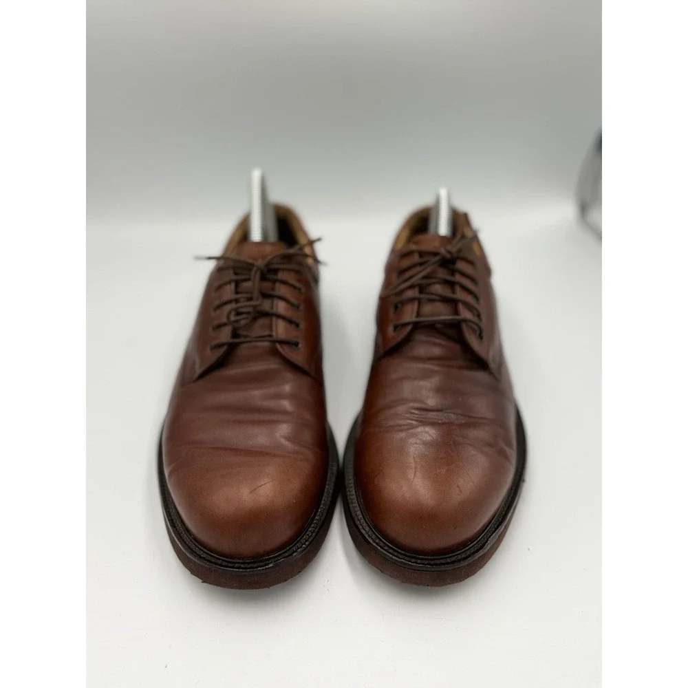 Clarks Oxford Leather Dress Shoe Men's Size 9M Brown Lace Up Italian Made 36845